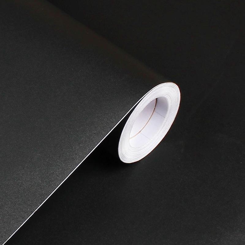 Cuộn 5m decal giấy dán tường màu đen bề mặt nhám khổ 45cm keo sẵn