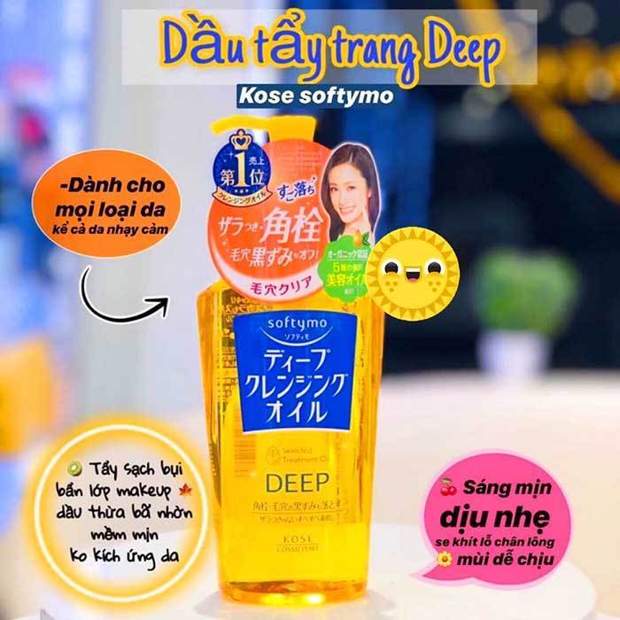 Dầu Tẩy Trang Kose Softymo Deep ,WHITE  Cleansing Oil