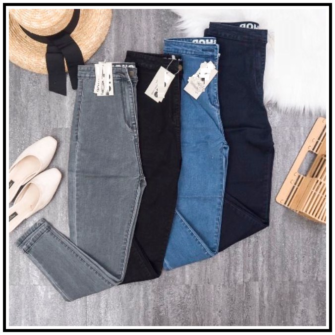 Quần Jean Nữ Lưng Cao KHÔNG ĐỈA & không túi trước siêu hot, jean giãn tốt -401