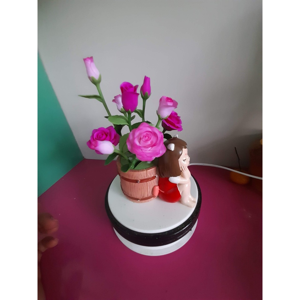Chậu hồng mini đất sét