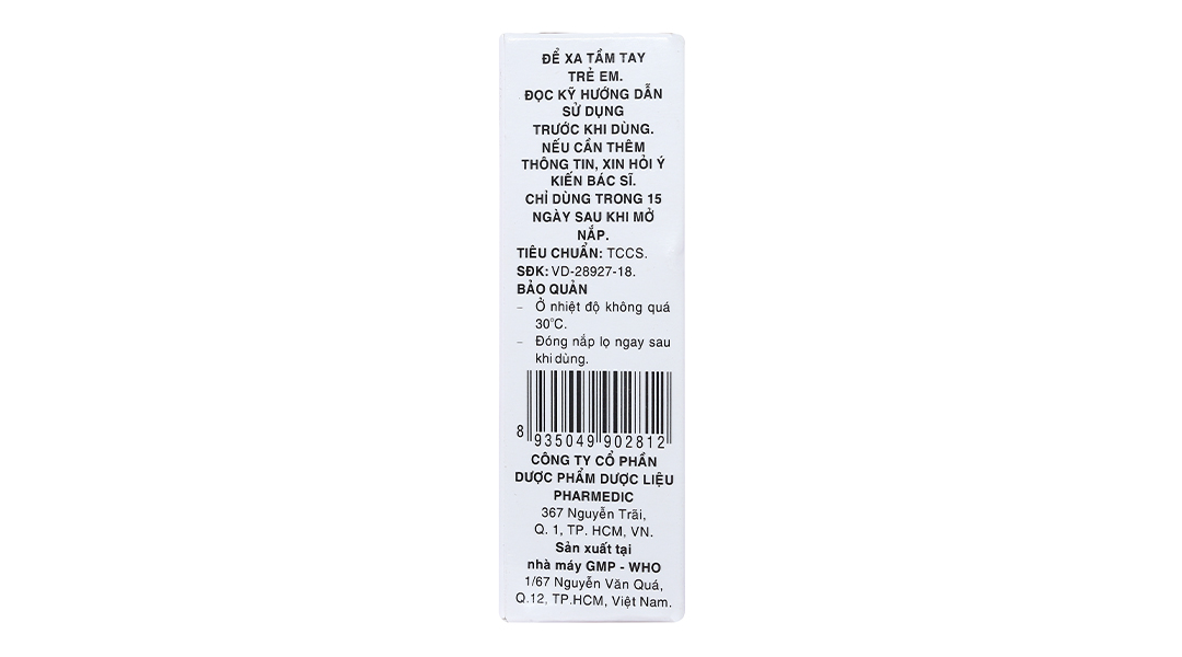 NƯỚC MUỐI SINH LÝ Pharmedic 0.9% vệ sinh mắt, mũi 10ml