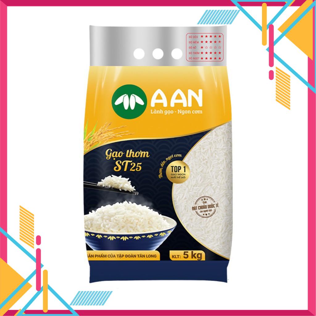Gạo ST25 A An Túi 5kg- Thơm, Dẻo- Date mới 100%