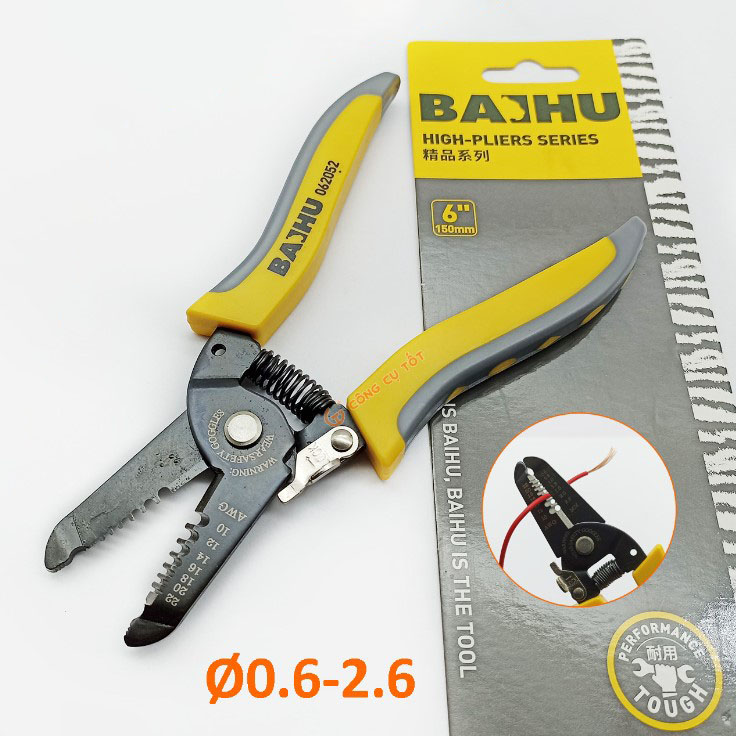 Kìm tuốt dây điện - Kìm cắt dây điện đa năng tuốt dây 0.6-2.6mm có khóa an toàn