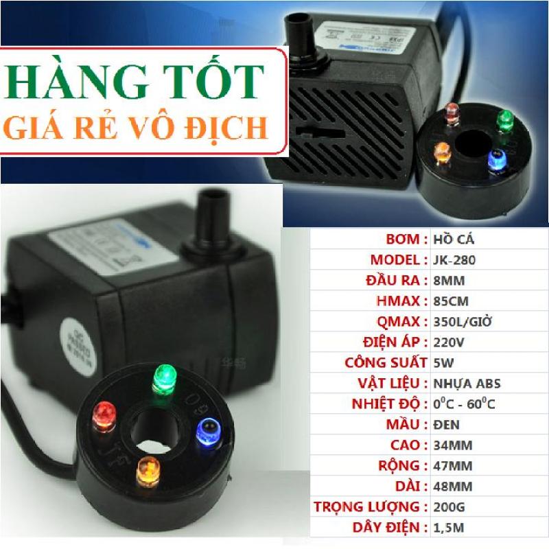 Bơm chìm hồ cá 5w + 4 đèn LED