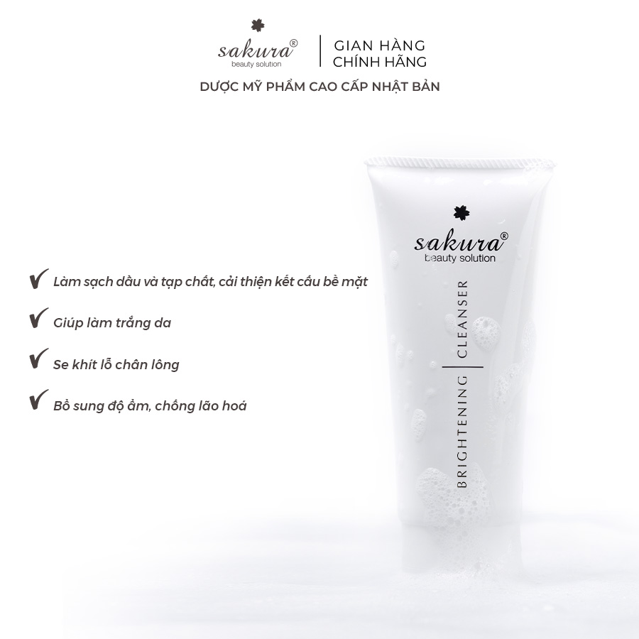 Sữa rửa mặt trắng da Sakura Brightening Cleanser 100ml