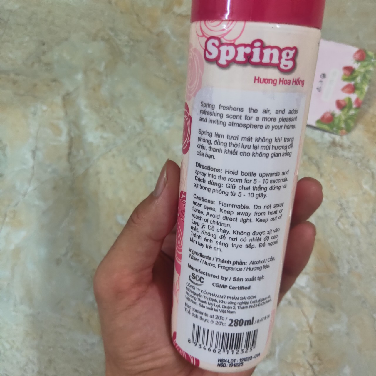 Nước hoa Xịt phòng Spring hương hoa hồng 280ml
