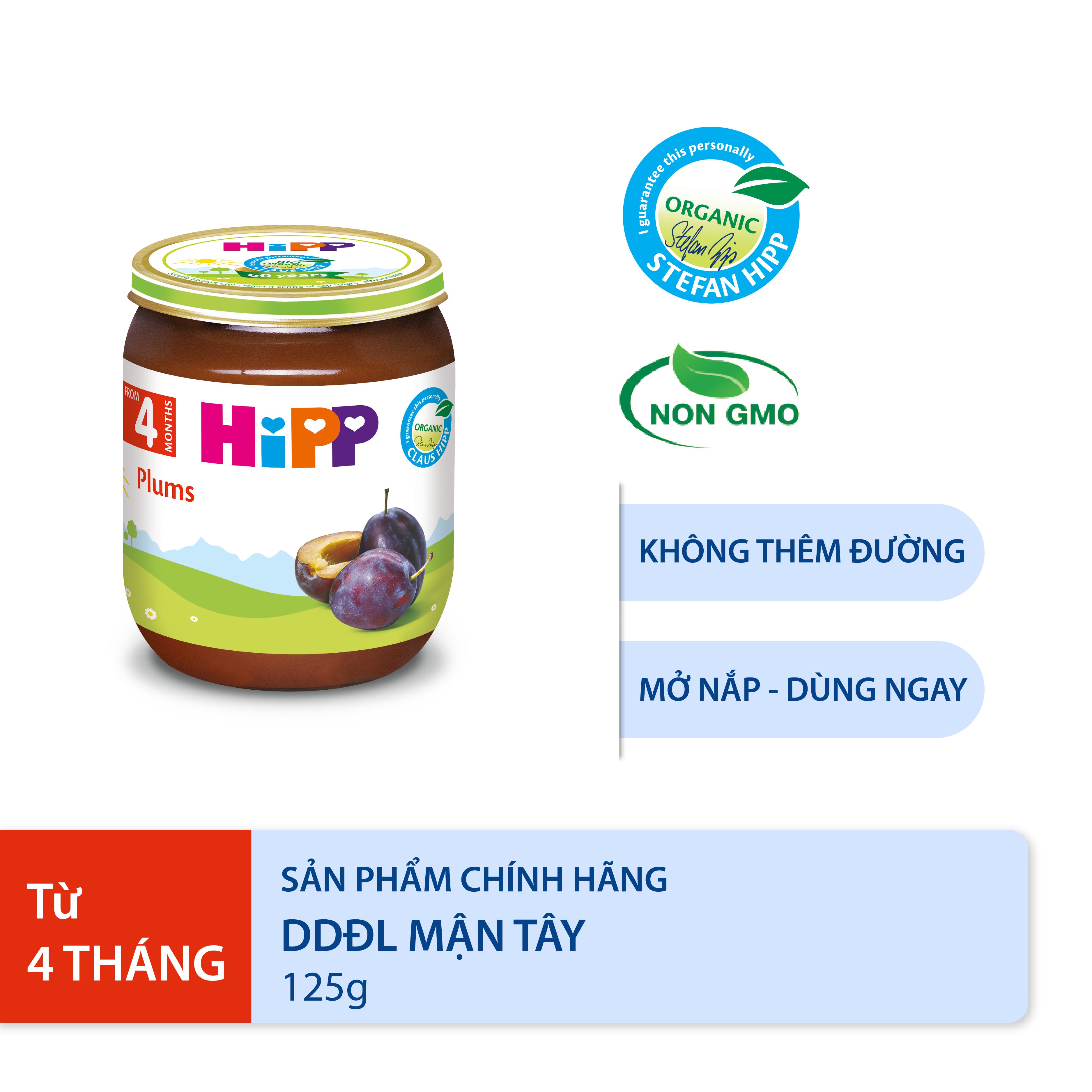 QUÀ TẶNG HOT Thức ăn dặm dinh dưỡng đóng lọ Mận tây HiPP 125g 4253