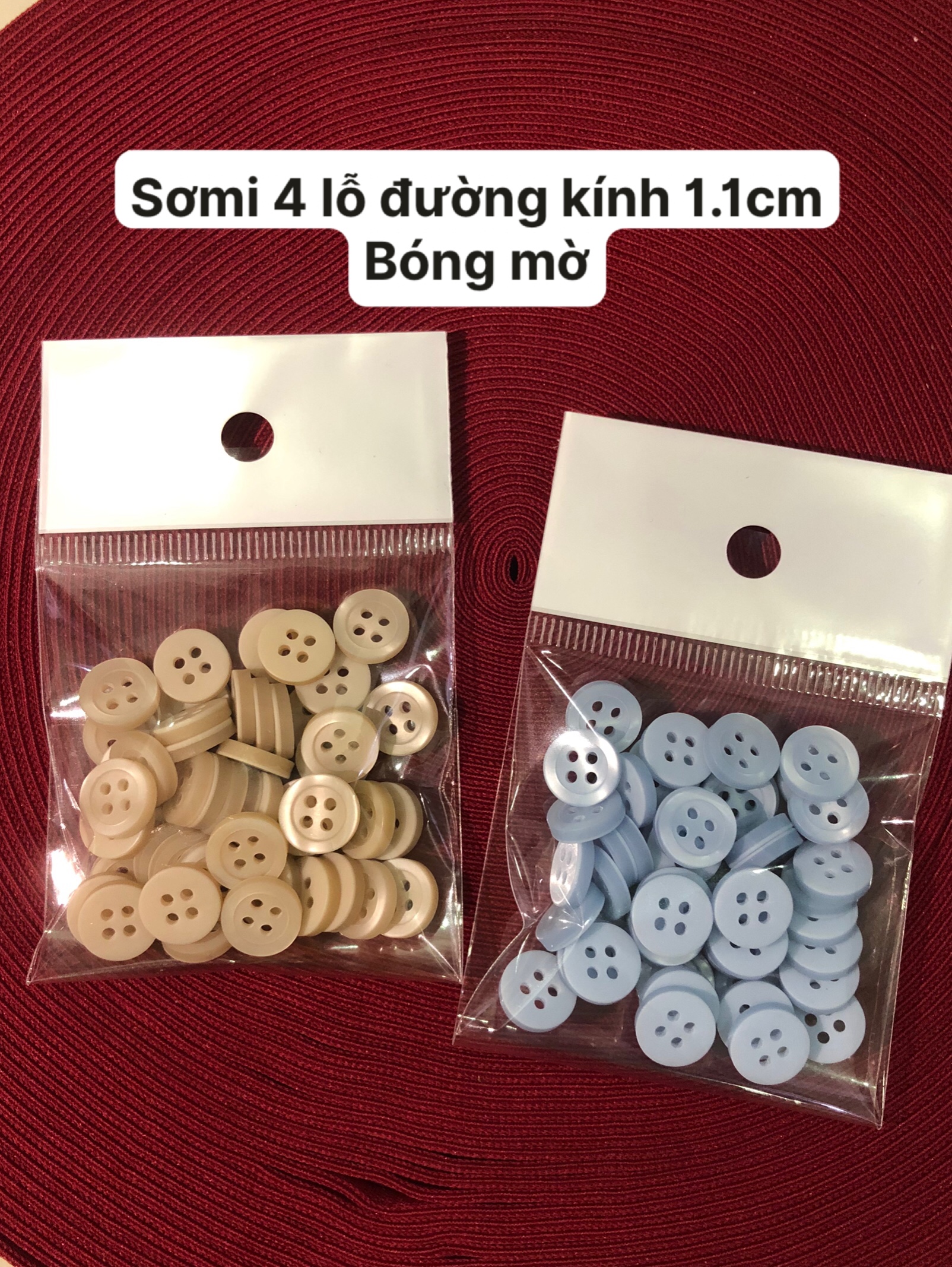 Nút kết áo sơmi đường kính 1.1cm bóng mờ có 2 màu