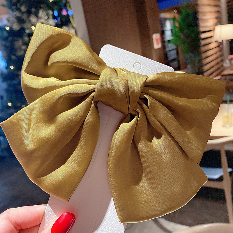 Kẹp tóc nơ bản to cài tóc nơ satin
