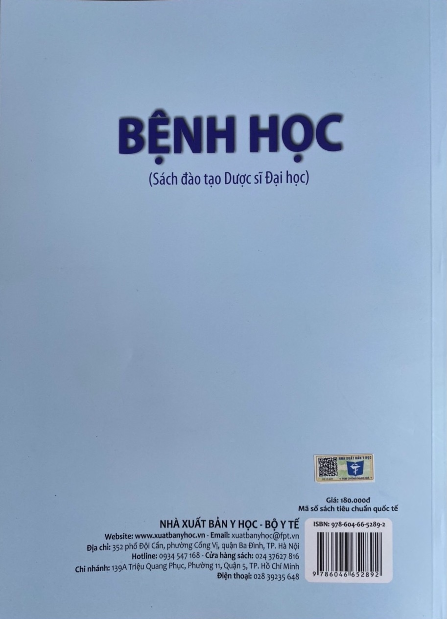 Sách - Bệnh học ( Đào tạo dược sĩ đại học)