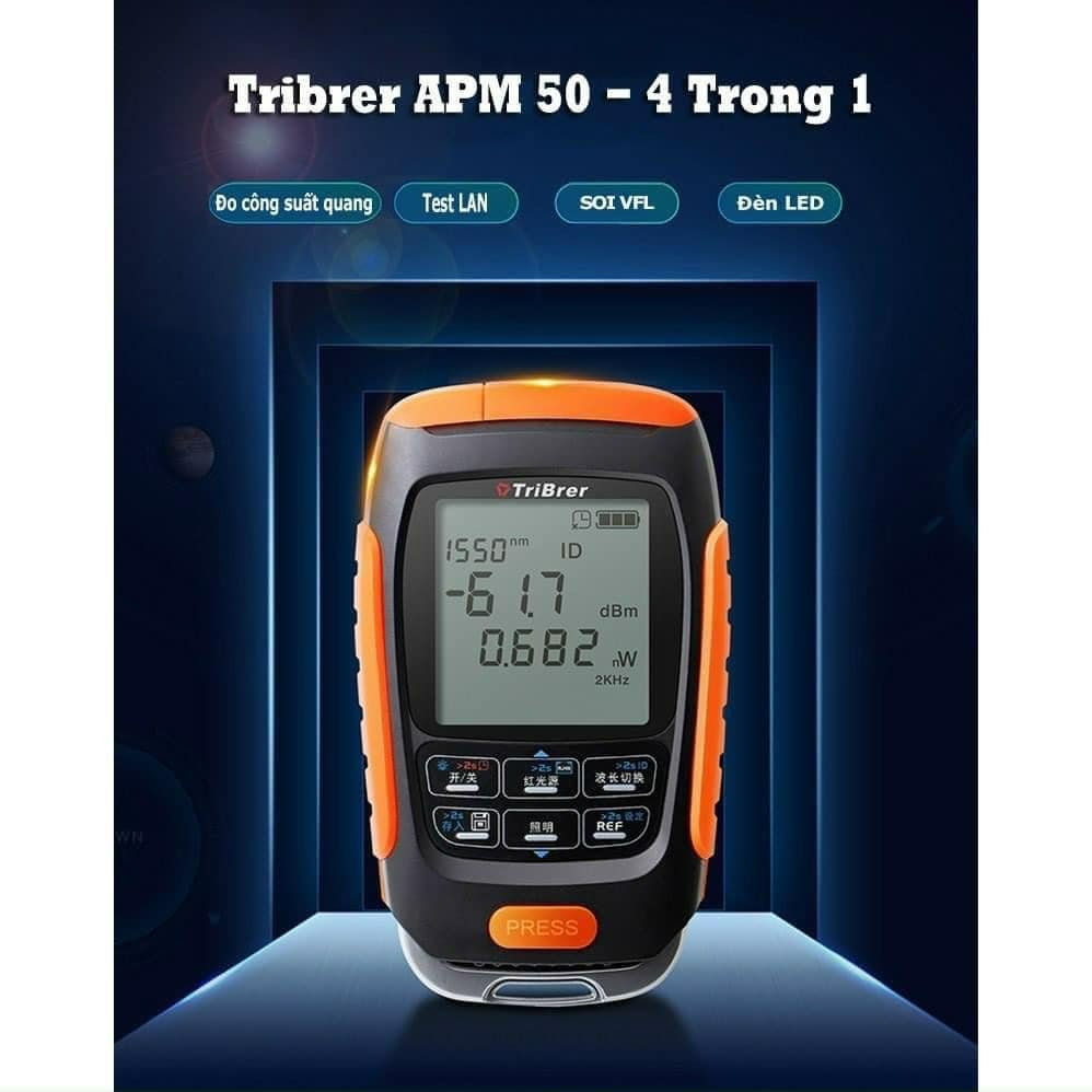 Máy đo công suất quang TriBrer APM50NT - VFL -Test LAN - Led
