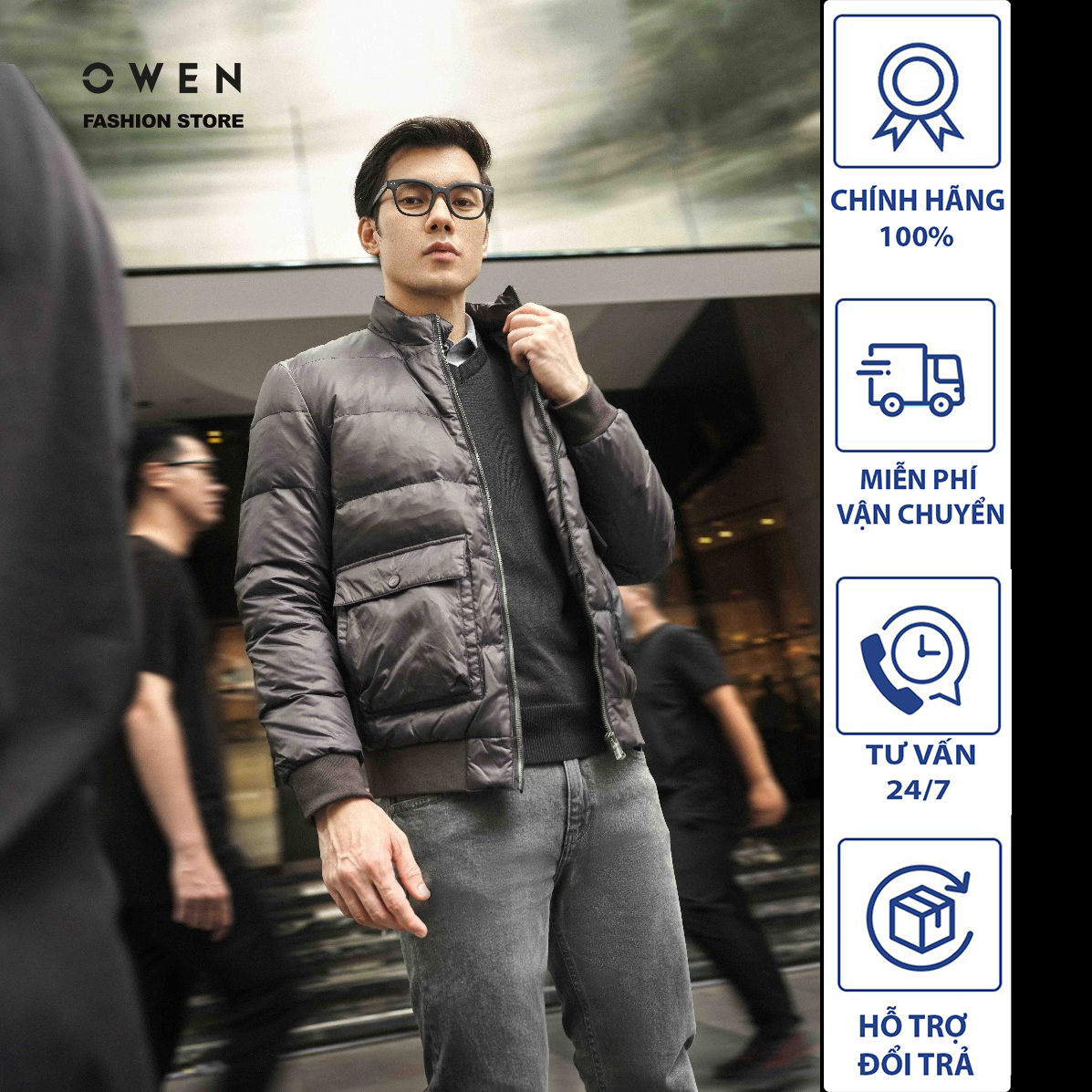 Owen - áo khoác nam, áo lông vũ cao cấp giữ ấm tốt jk220711