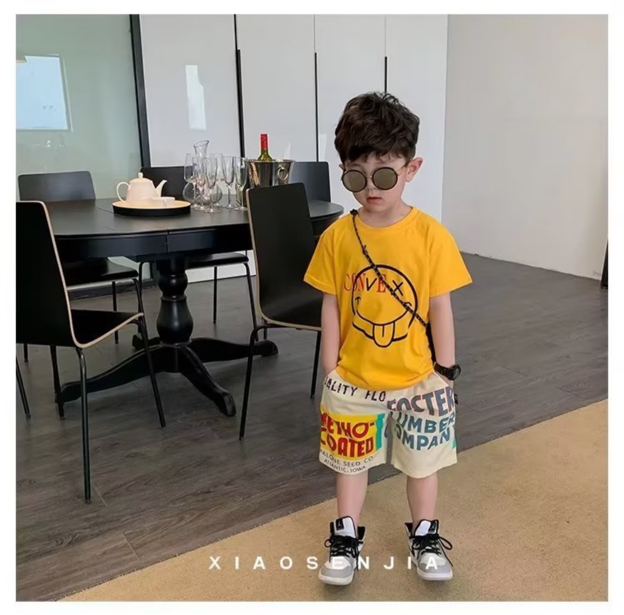 [SIZE NHÍ+ĐẠI+CỒ] SÉT BỘ THUN MẶC NHÀ BÉ TRAI MẶT CƯỜI