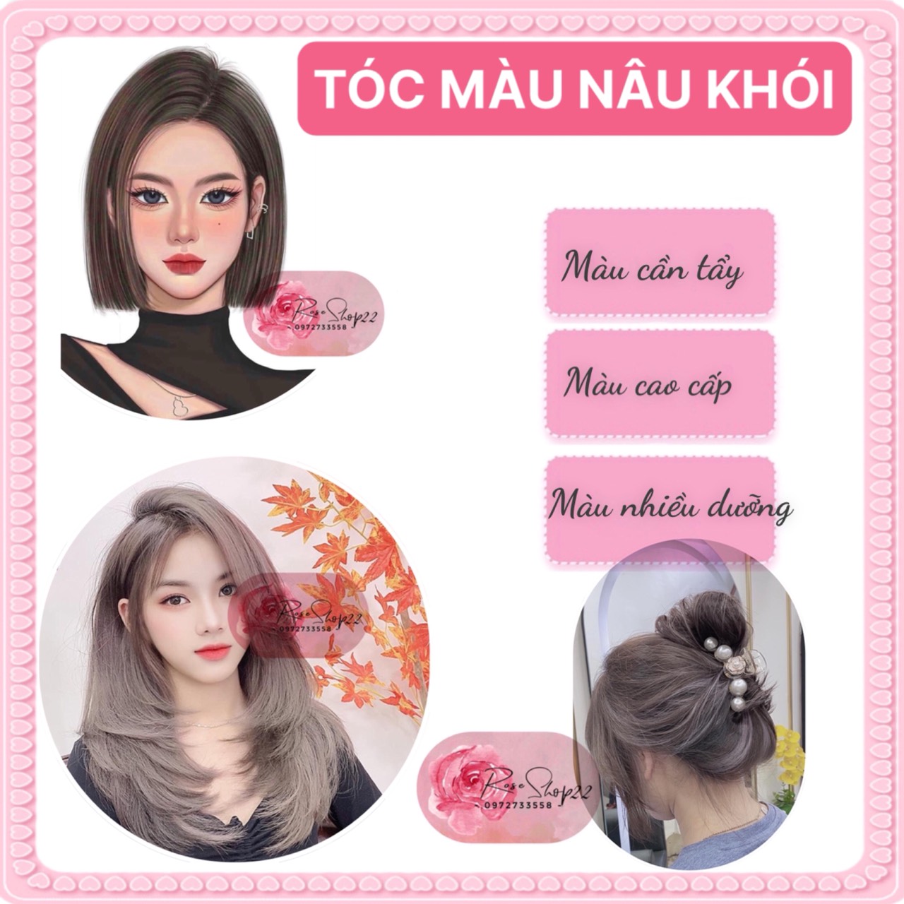 COMBO Hair Dye Brown + Oxygen + Bleach Powder