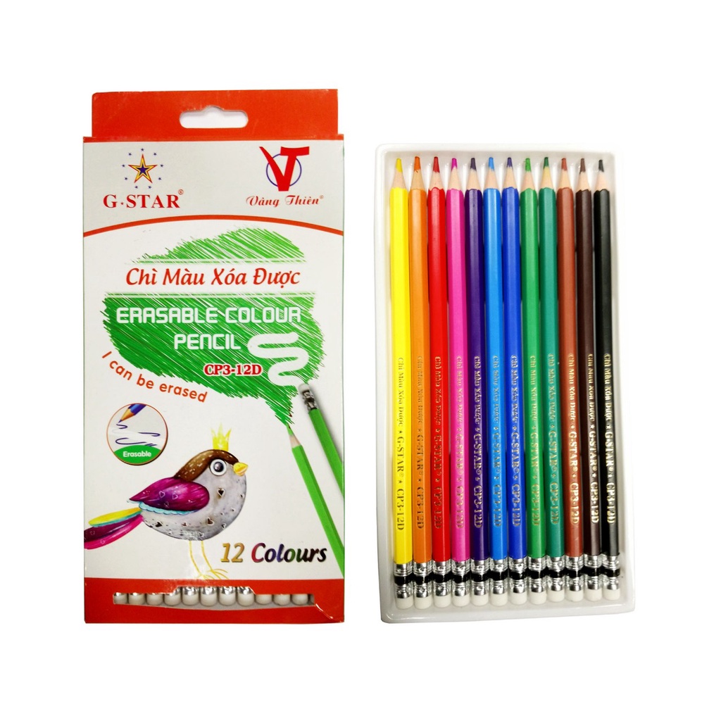 CHÌ MÀU XOÁ ĐƯỢC 12/18 (TẶNG CHUỐT)