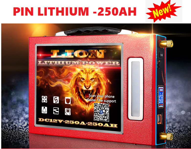 Pin lithium 12v - 250ah- pin mới 100% nhập khẩu.