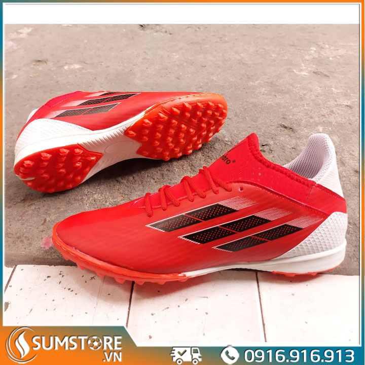 Giày Đá Banh Thể Thao Nam Nữ Mới Đẹp - Giày XSpeed Cổ Cao Đỏ (Đã May full đế)