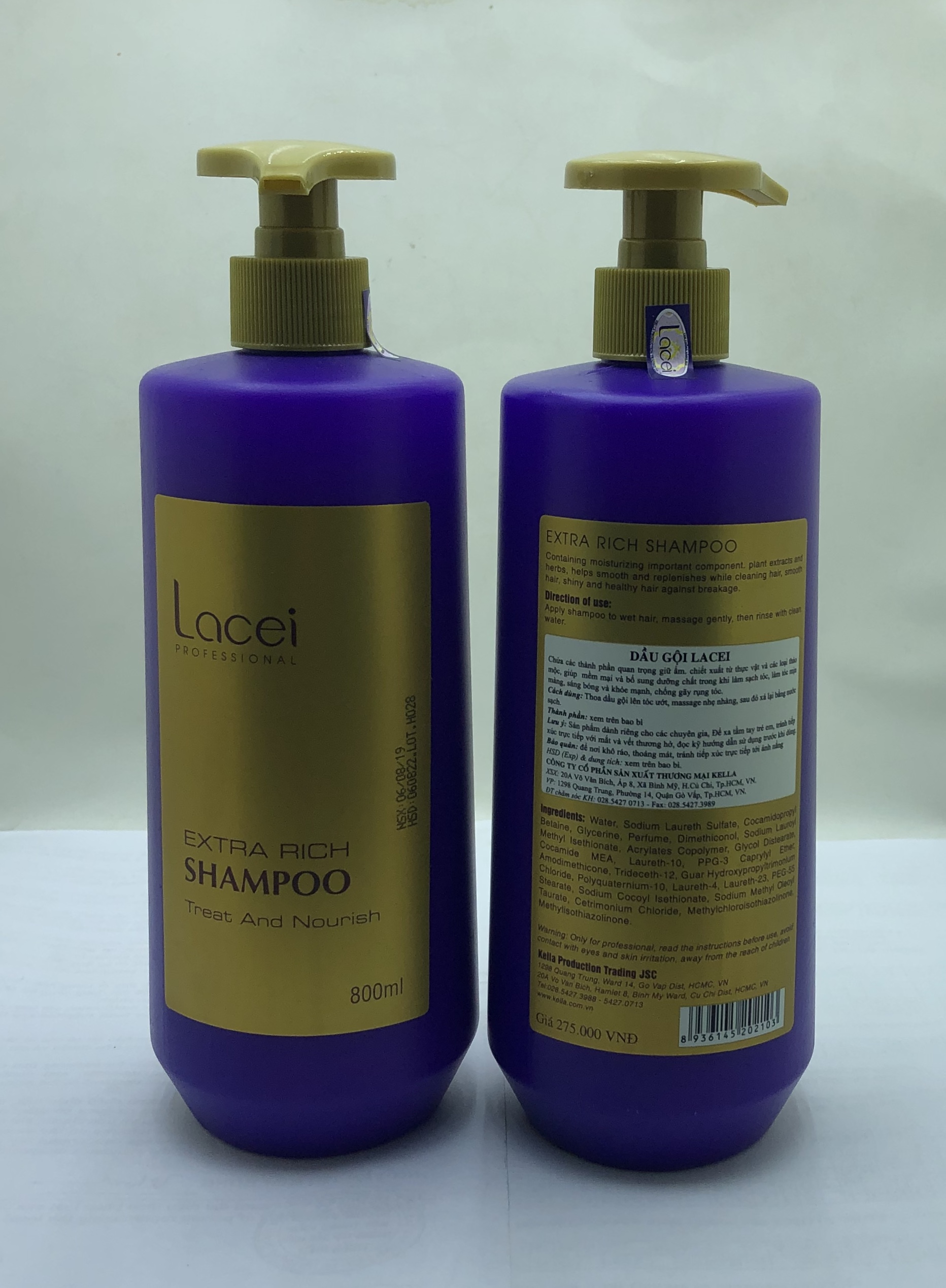 [HCM]Dầu gội Lacei Extra Rich Phục Hồi Tóc Hư Tổn 800ml