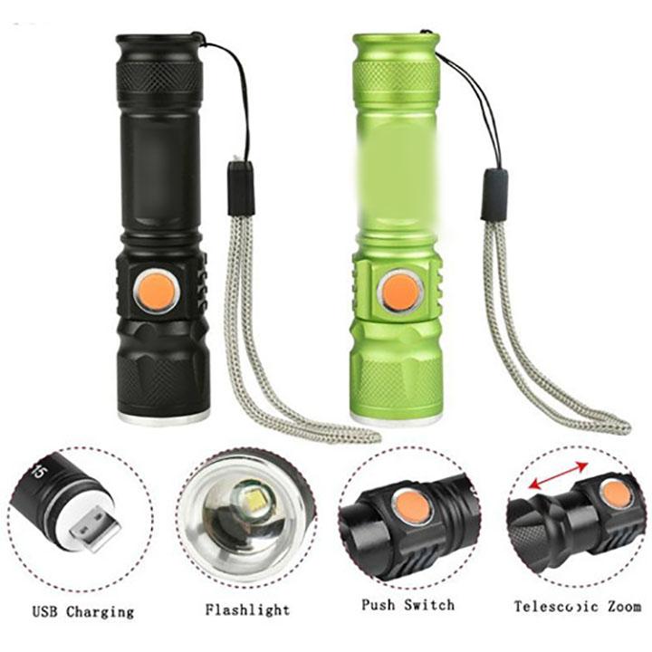 [HCM]Đèn pin siêu sáng cổng sạc USB 515