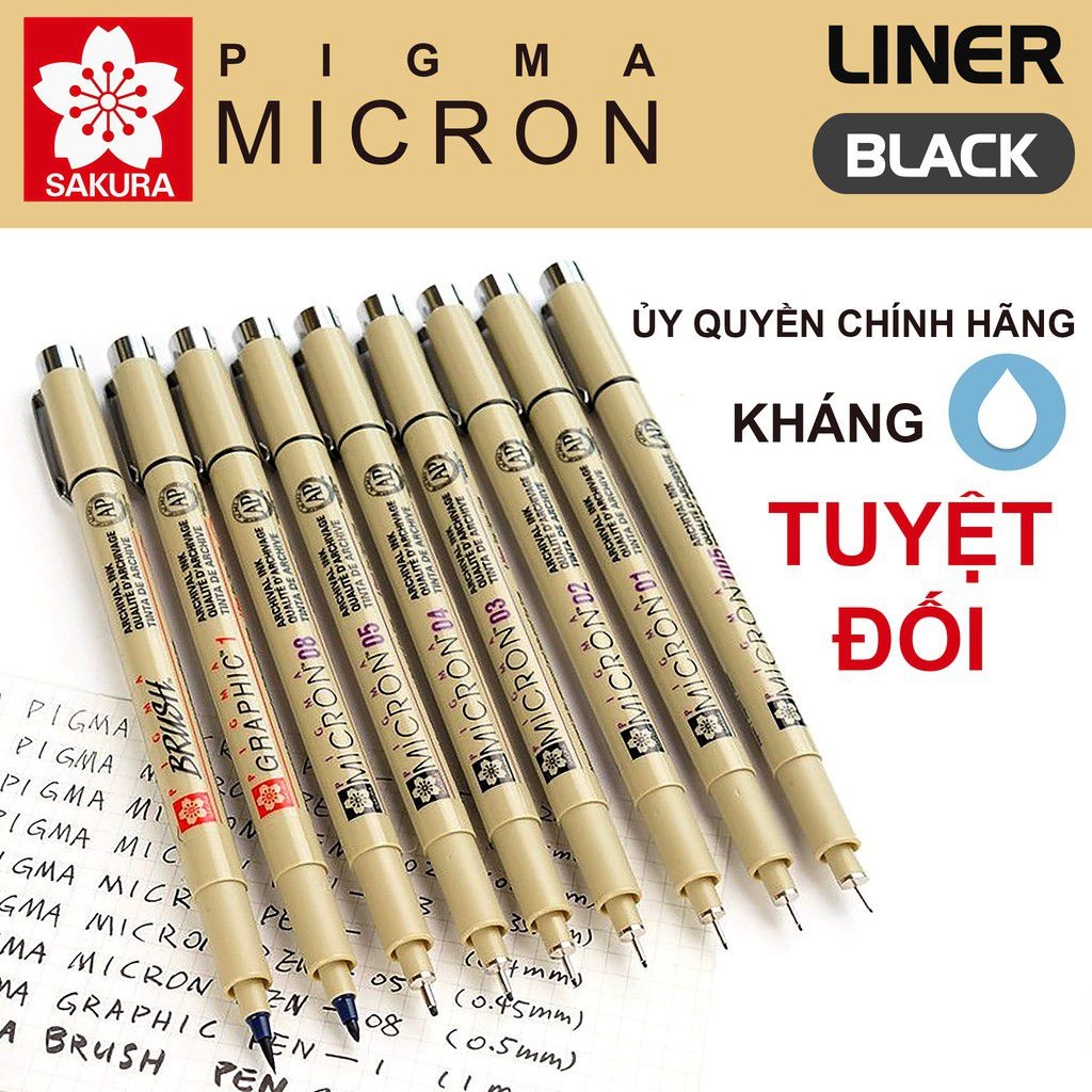 Bút line đi nét SAKURA PIGMA MICRON ĐỦ SIZE