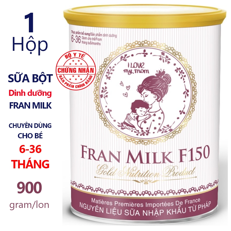 Sữa cho trẻ em từ 6-36 tháng Franmilk F150 nguyên liệu nhập từ Pháp lon 900gr