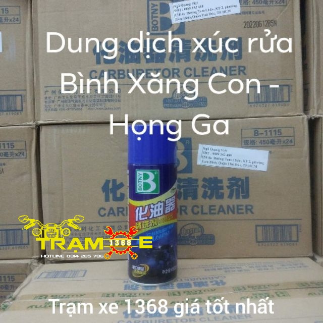 1 THÙNG 24 CHAI XỊT XÚC BÌNH XĂNG CON BOTNY 450ML - Trạm Xe 1368 dễ dàng sử dụng dành cho mọi dòng xe