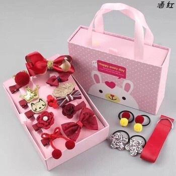 Hộp Nơ Kẹp, Dây Cột Tóc 18 Món Cho Bé Siêu Dễ Thương