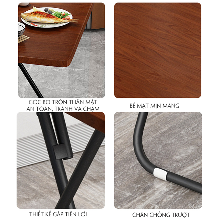 Bàn Ăn Gấp Gọn Thông Minh size 60*60*71