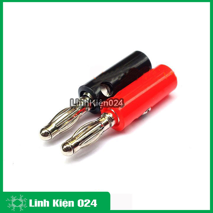 Bộ 8 chiếc jack nối JS90 và bắp chuối ( 2 JS90 đỏ, 2 JS90 đen, 2 bắp chuối đỏ, 2 bắp chuối đen )