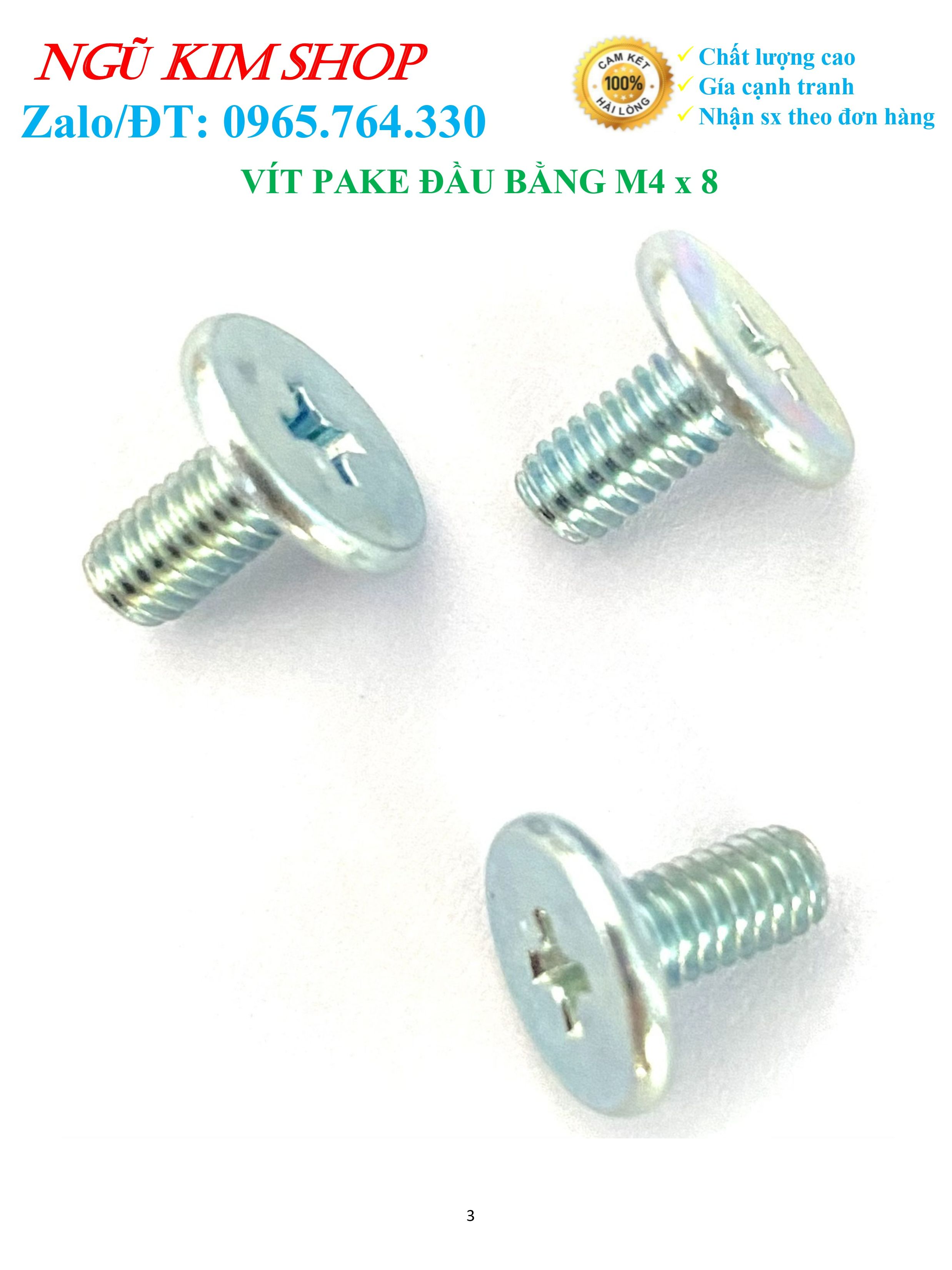 M4 X 8 Flat Head Screw _ Pack of 100
