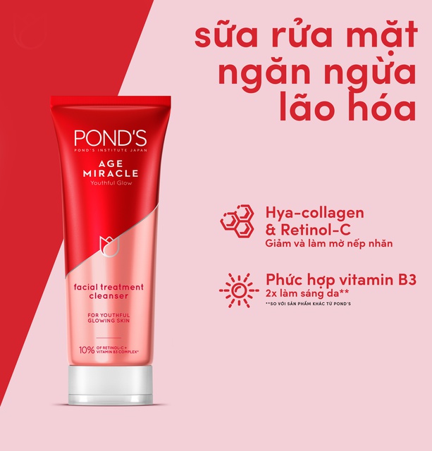 [HCM]Sữa Rửa Mặt Ponds Chống Lão Hóa Age Miracle (100g)