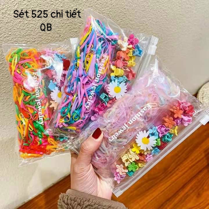 Set 525 Chi Tiết Cặp Tóc Buộc tóc , Cặp Tóc , Kẹp Tóc