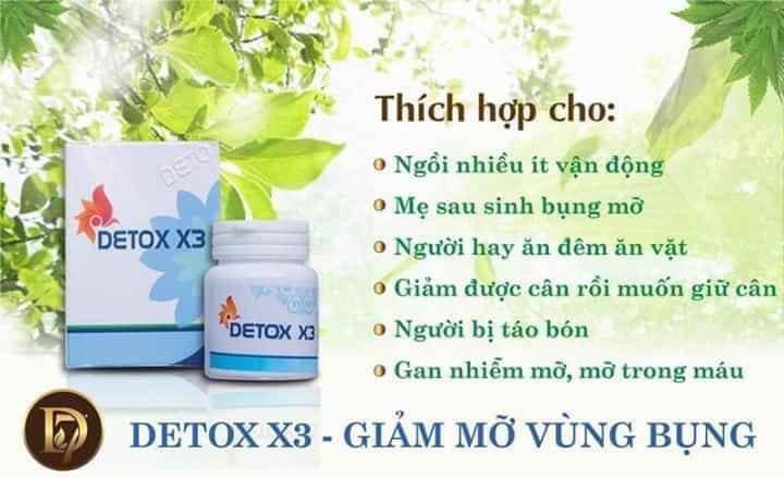 Giảm cân Detox x3 Thải Độc Giảm mỡ bụng