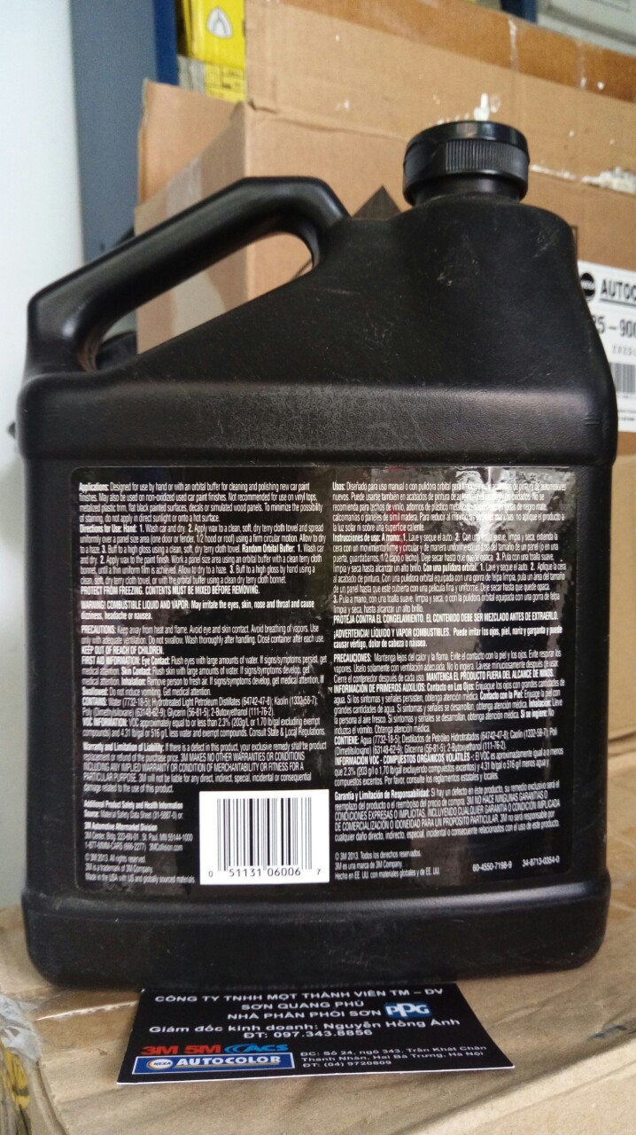 Sáp đánh bóng xe ô tô 3M 06006 Premium Liquid Wax dung dịch, xi tạo bóng 1Kg mẫu mới
