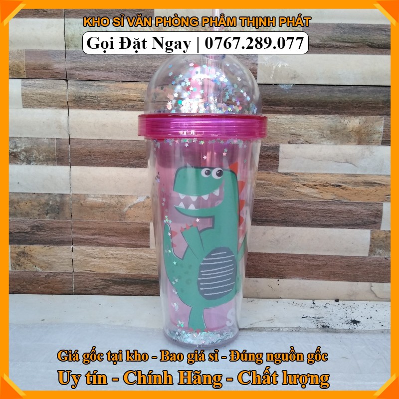[HCM]BÌNH ĐỰNG NƯỚC KHỦNG LONG 3D CUTE 500ML