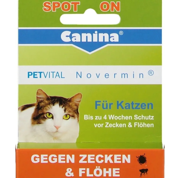 [DINH DƯỠNG CAO] Thuốc trị ve rận bọ chét cho mèo CANINA Petvital Novermin 2ml - THUỐC TRỊ VE MÈO