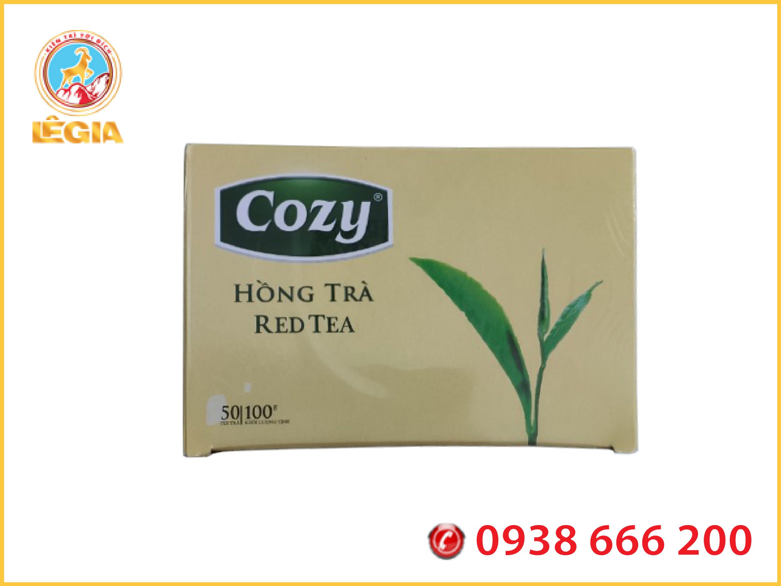 Hồng Trà Cozy túi lọc 50g 25 gói x 2g pha trà, trà sữa