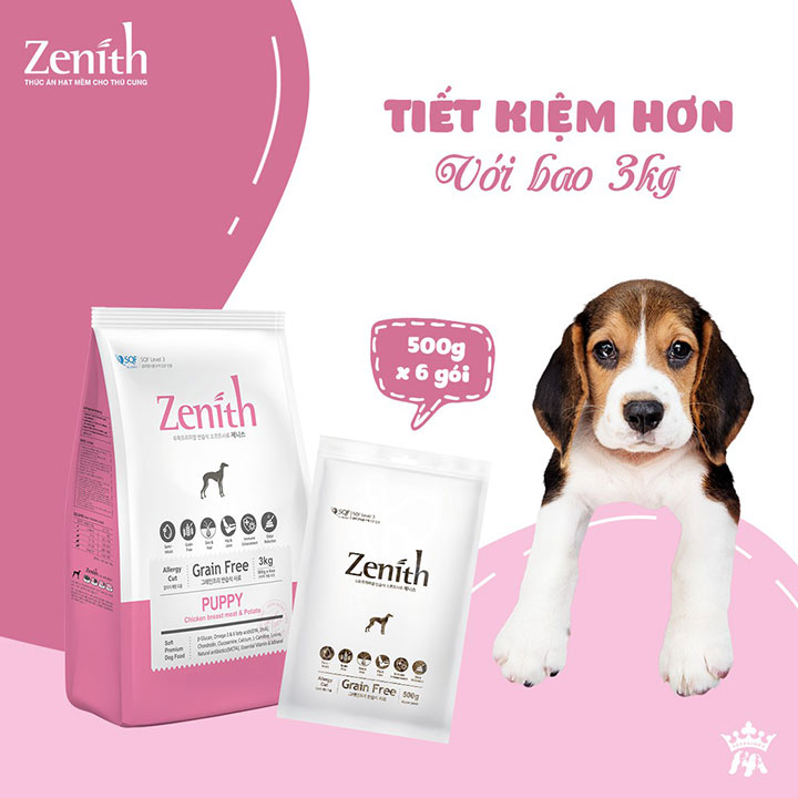 Thức ăn cho chó con hạt mềm Zenith vị gà - Hạt Hàn Quốc