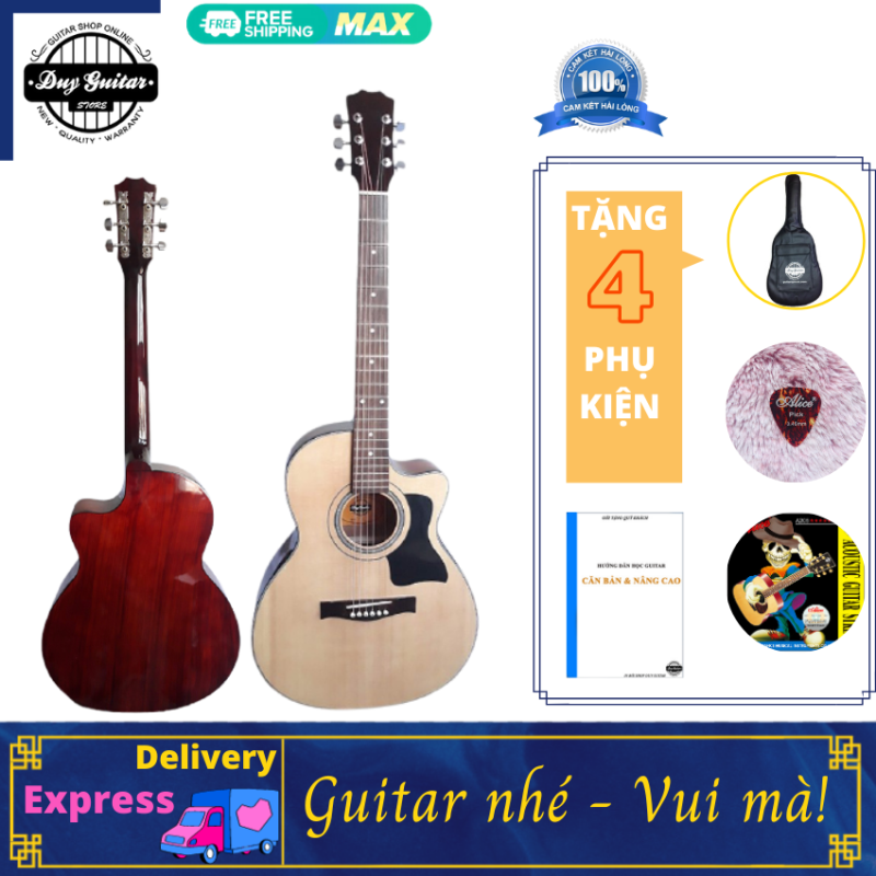 Đàn guitar acoustic có ty DT70 Duy Guitar Store chuyên đàn ghitar đệm hát cho âm thanh vang sáng Action bấm nhẹ đàn guitar giá rẻ cho sinh viên