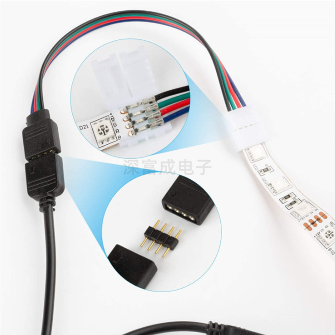 Dây nối Led 4 pin 2 đầu đực, cái, đầu nối