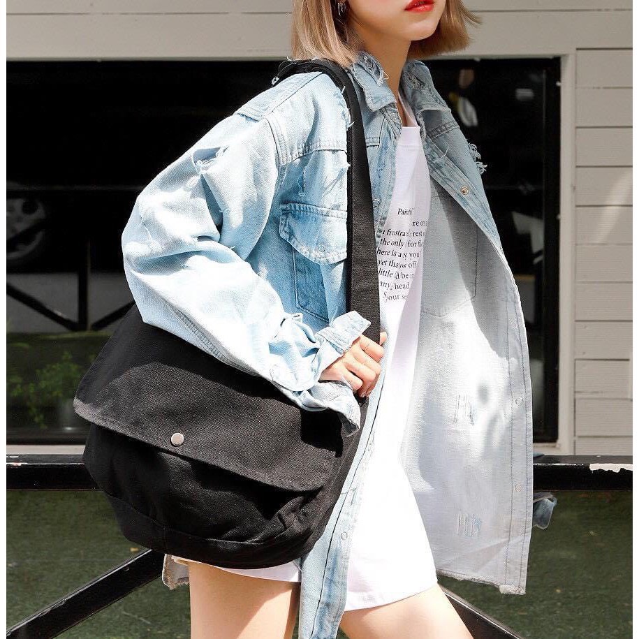 túi unisex uzzang vải canvas 100% mã 08