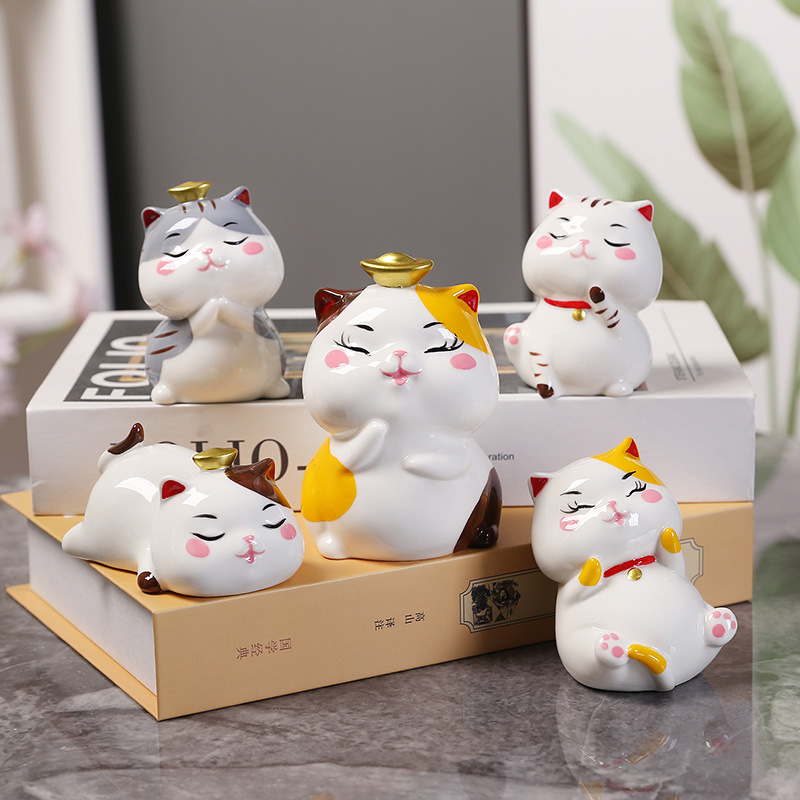 Mô hình Mèo Gốm Sứ Trang Trí