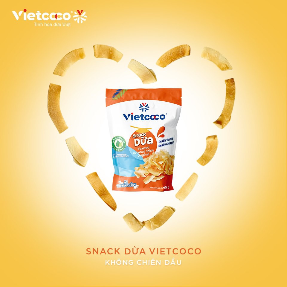 Snack Dừa Sấy Giòn túi 45g Vietcoco