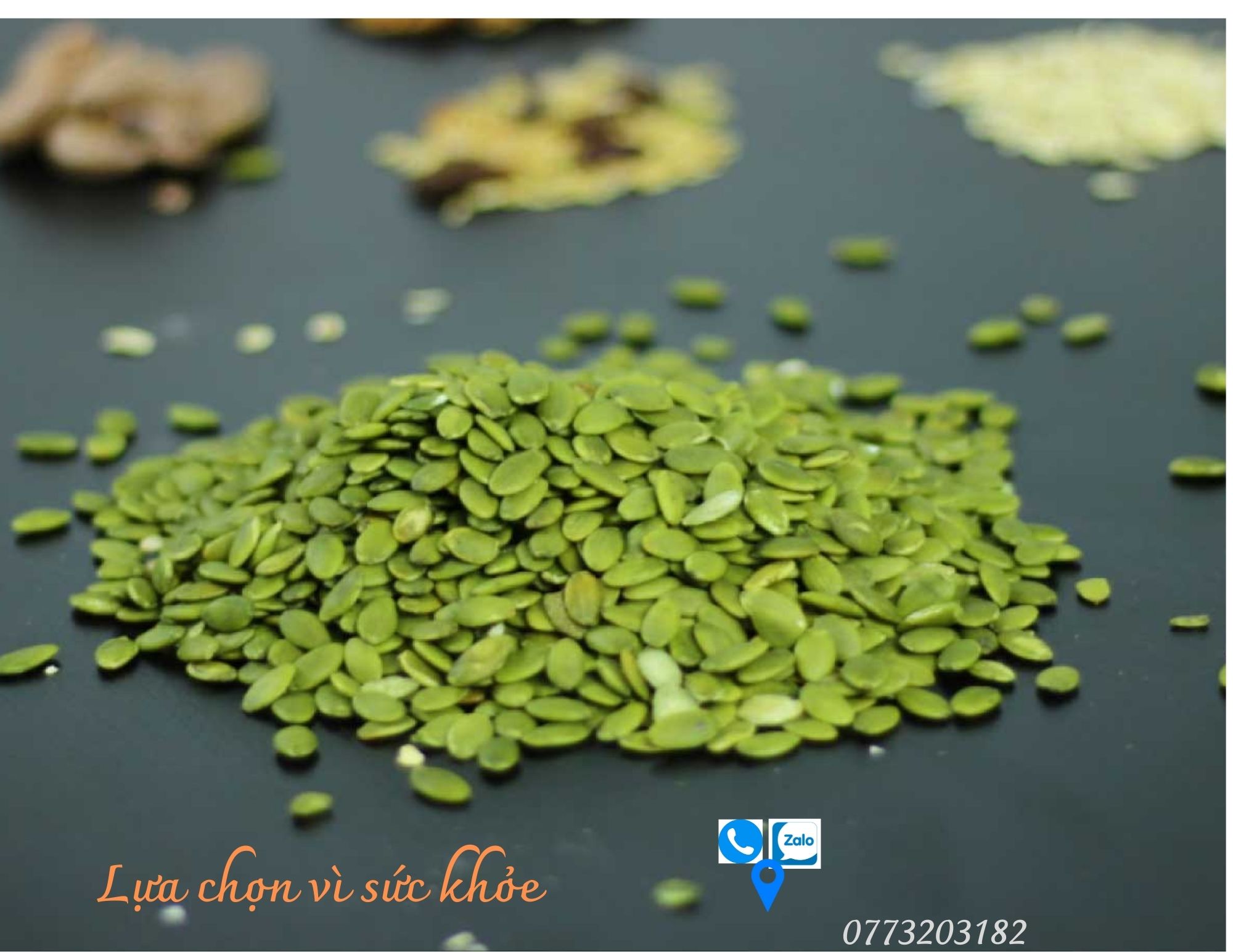 Pumpkin seed kernel green dried raw taste import ấn Độ 500gr