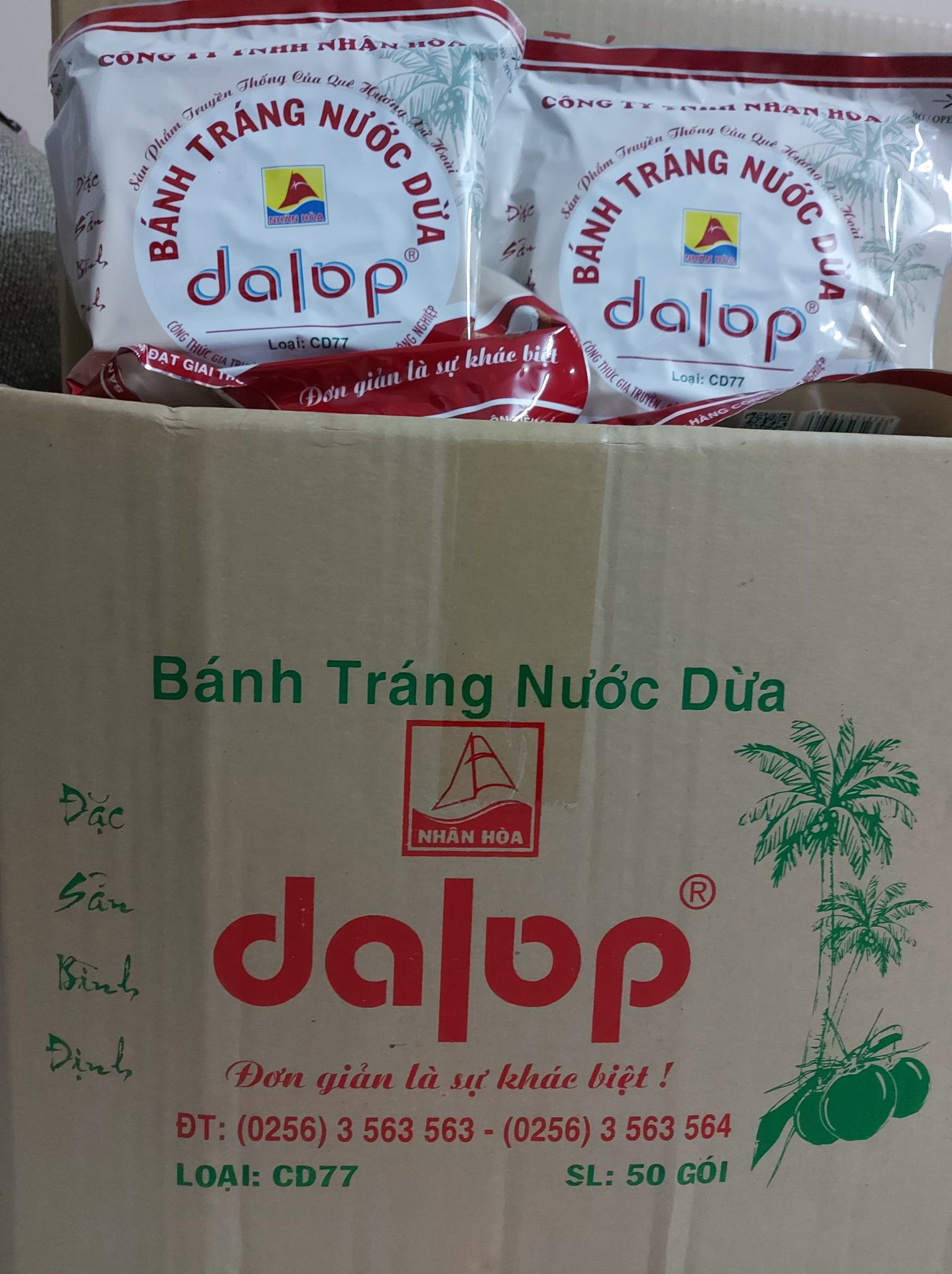 combo 10 gói bánh tráng nướng nước cốt dừa Dalop Bình Định