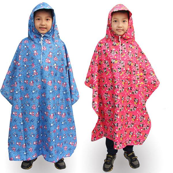 [HCM]Áo Mưa Bít Vải Dù Số 6 ( 5-6 tuổi )Không Xẻ Tà Cho Bé
