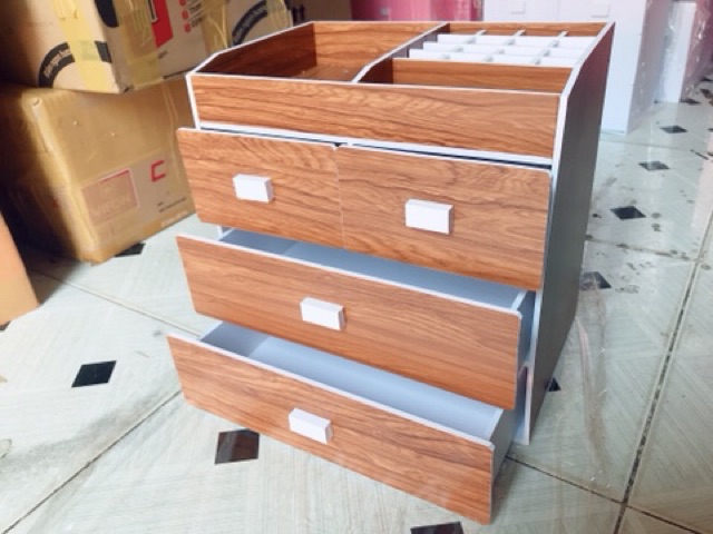 Kệ đựng mỹ phẩm gỗ 4 tầng