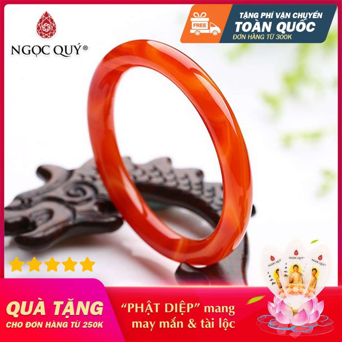 [HCM]Vòng Tay nữ Đá Mã Não Đỏ Liền Khối ni 54 56 - Ngọc Quý Gemstones