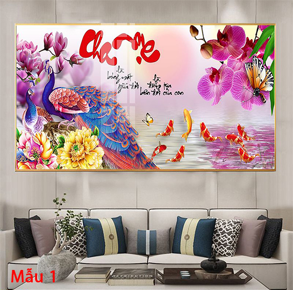 Tranh Laminate Tráng Gương - Tranh Treo Tường Chữ Thư Pháp Công Ơn Cha Mẹ