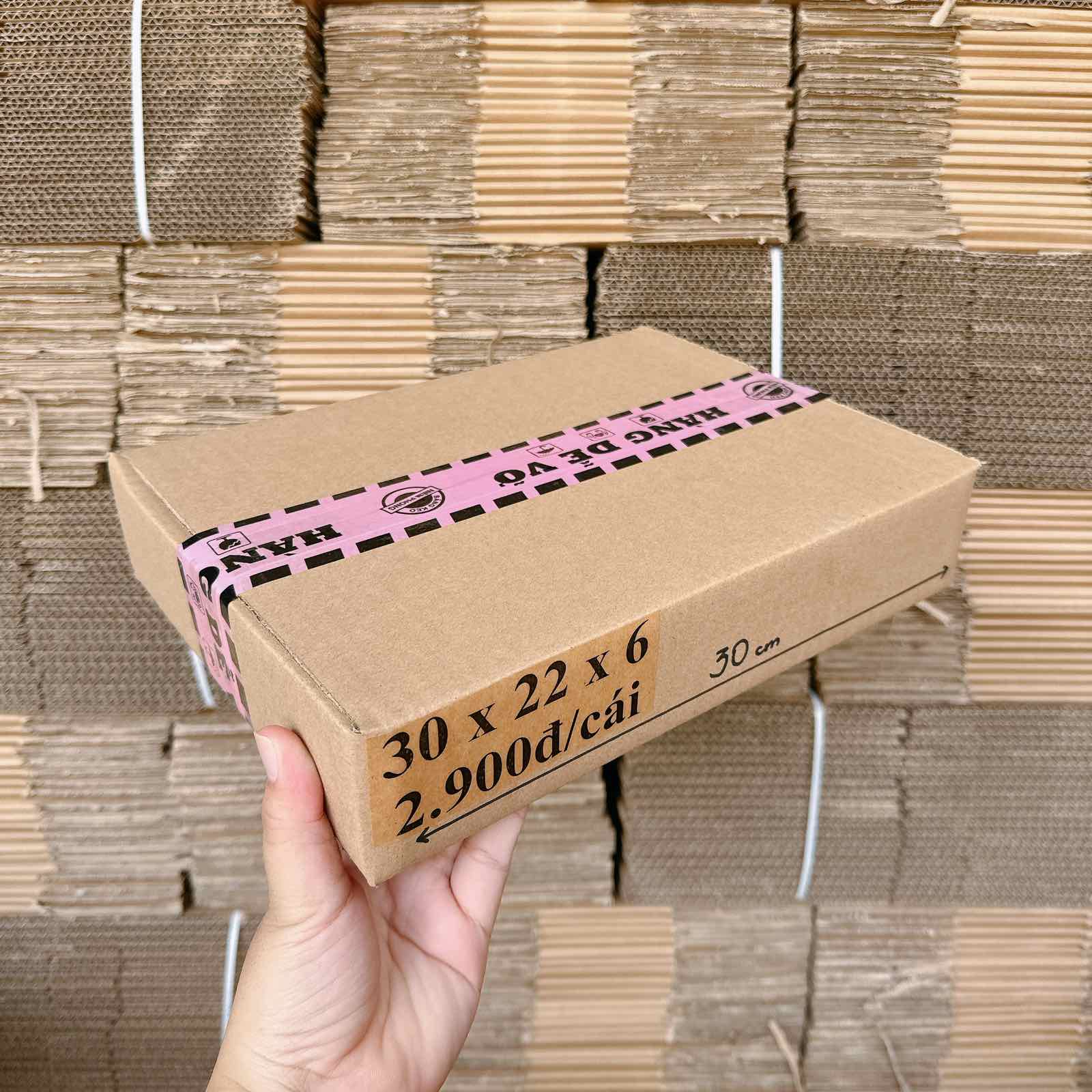 Kích thước 30x22x6 cm Combo 50 hộp carton đóng gói hàng hóa